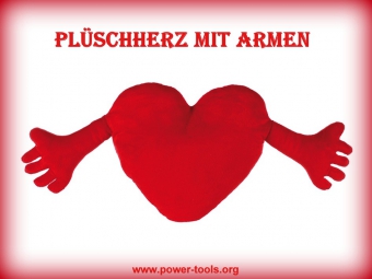 Rotes Plüschherz - mit Armen