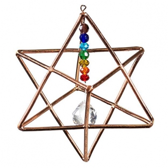 Hängende Merkaba mit Chakra-Kristall