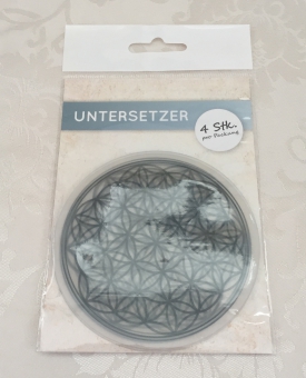 Untersetzer "Blume des Lebens" silber