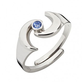 Power-Erdgöttin-Ring mit blauem Saphir