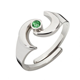 Power-Erdgöttin-Ring mit grünem Granat