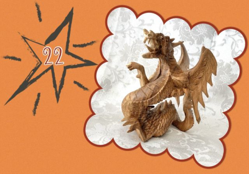 Drache mit Flügel - Holz braun